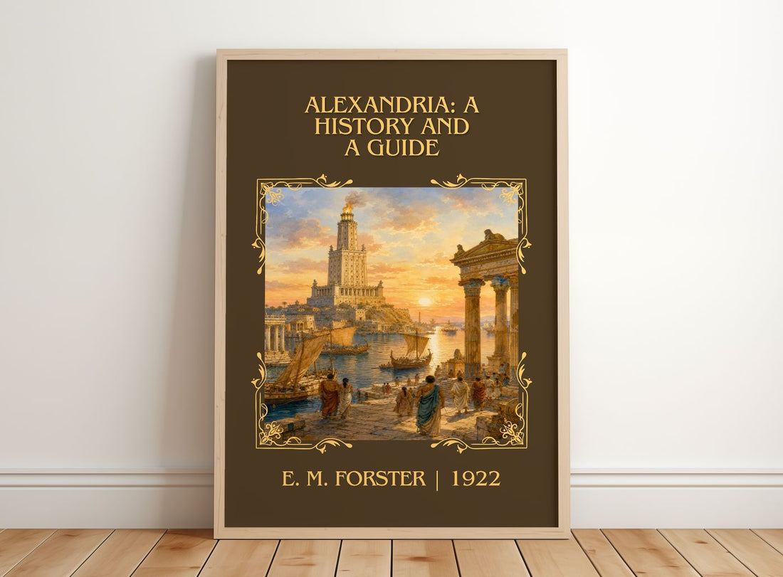 Alexandria: A History And A Guide Classic Book Art Print by E. Forster – framed print leaning on a wooden floor