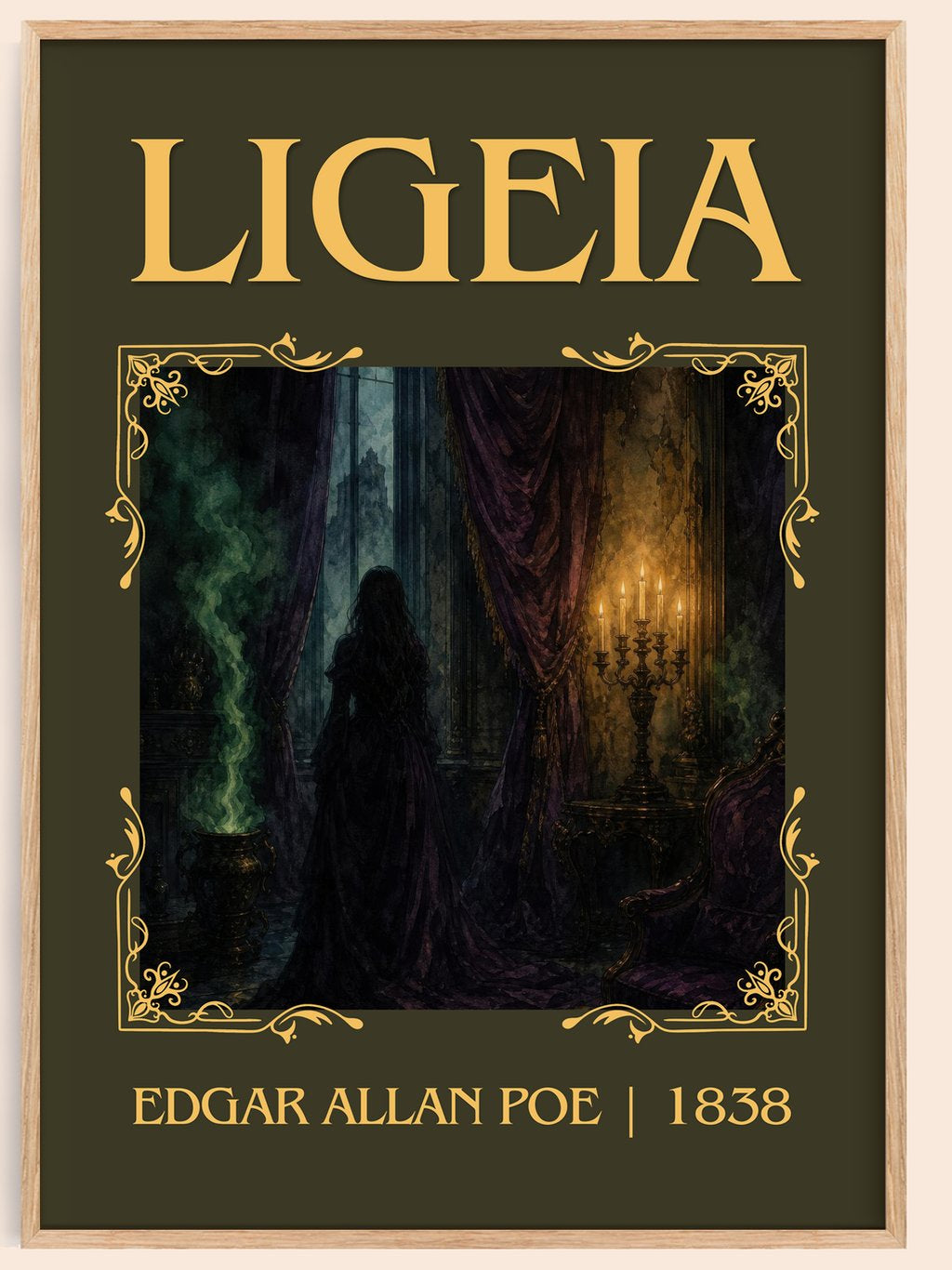 Ligeia Classic Book Art Print by Edgar Allan Poe – book poster