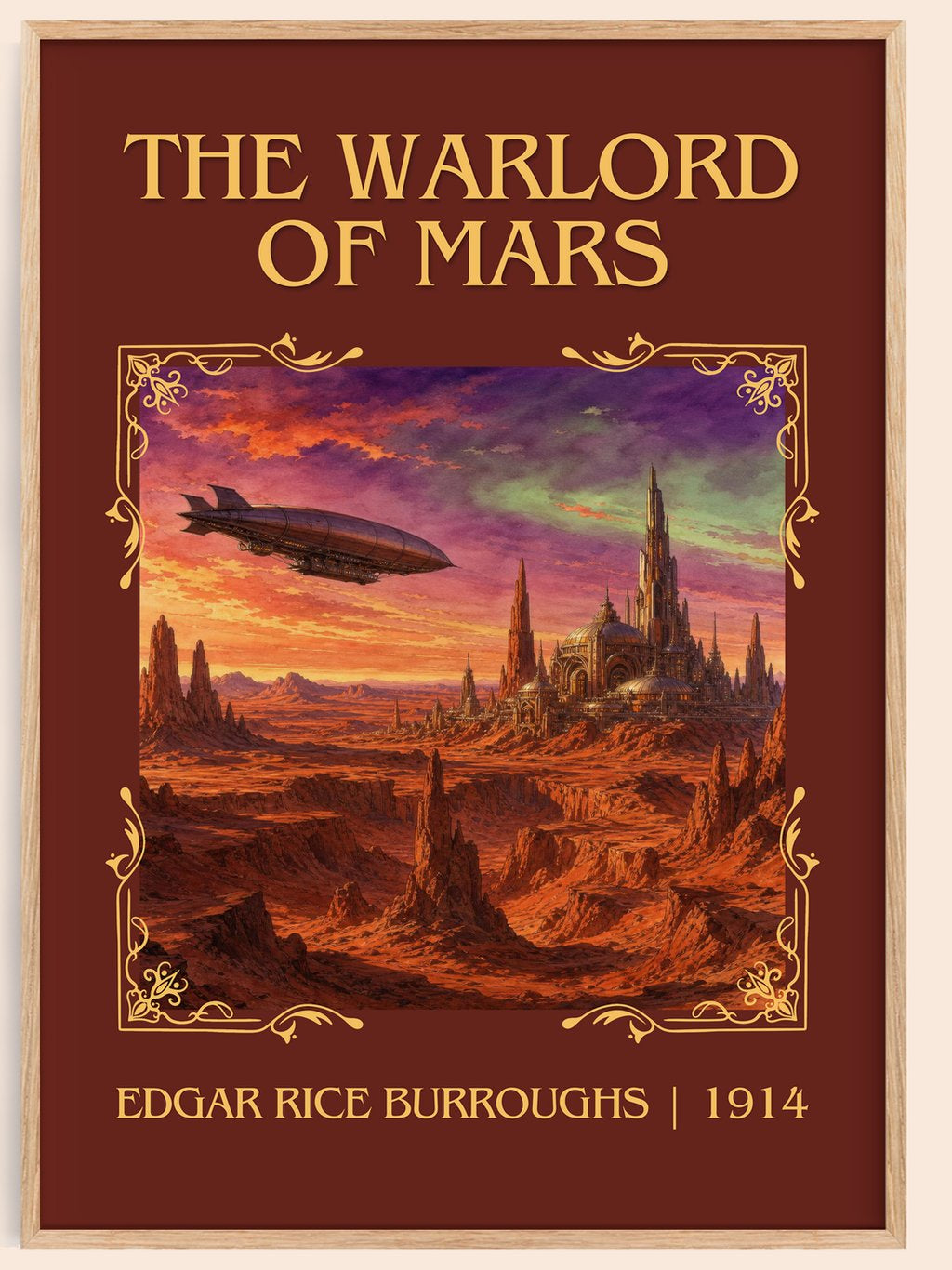 The Warlord Of Mars Classic Book Art Print by Edgar Rice Burroughs – book poster