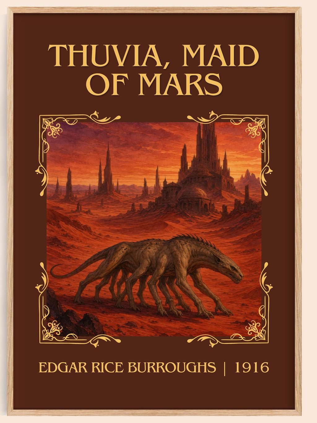 Thuvia, Maid Of Mars Classic Book Art Print by Edgar Rice Burroughs – book poster