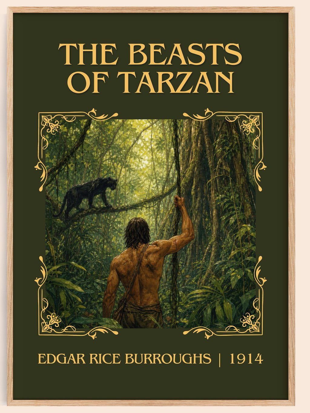 The Beasts Of Tarzan Classic Book Art Print by Edgar Rice Burroughs – book poster