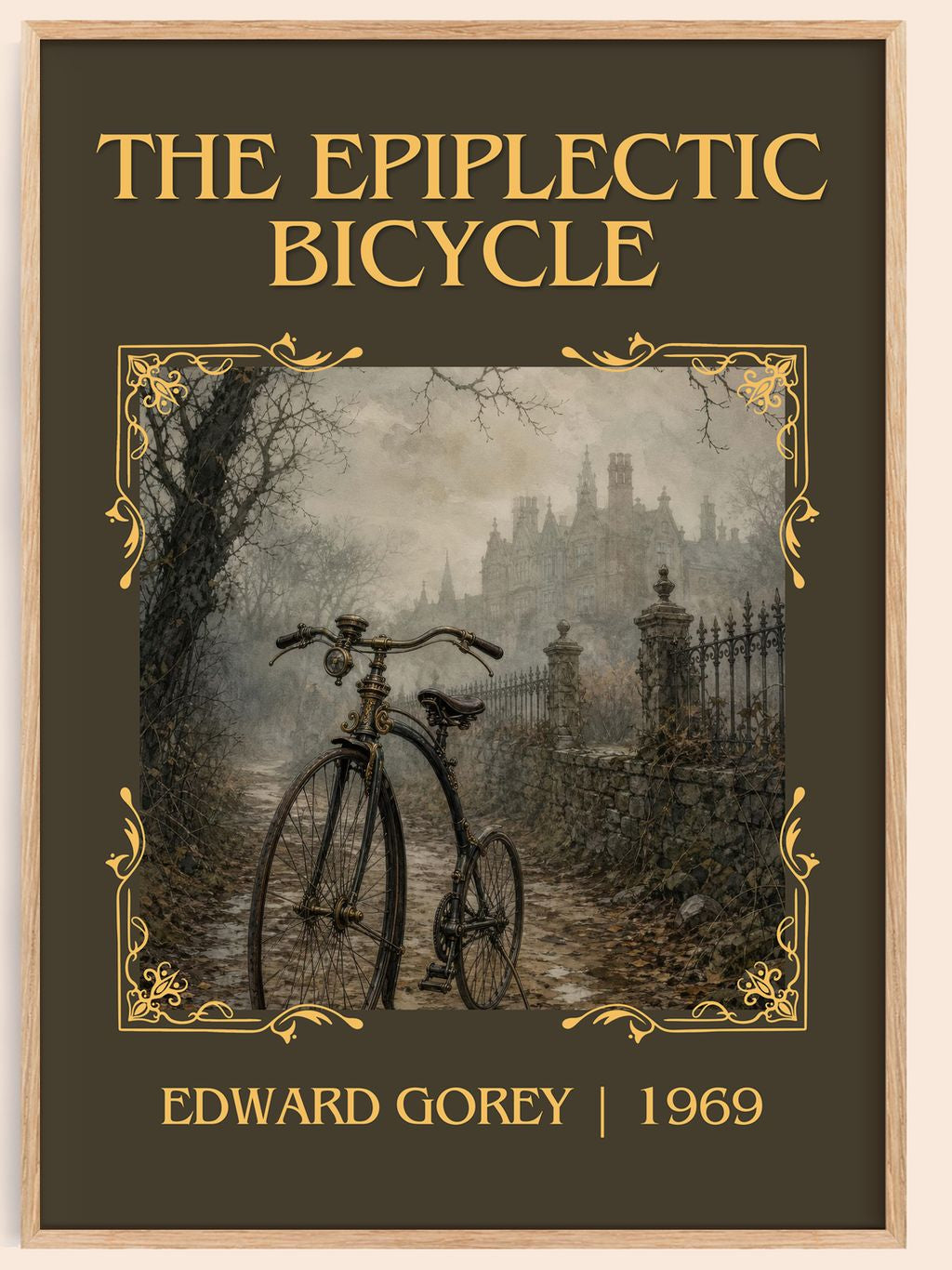 The Epiplectic Bicycle Classic Book Art Print by Edward Gorey – book poster