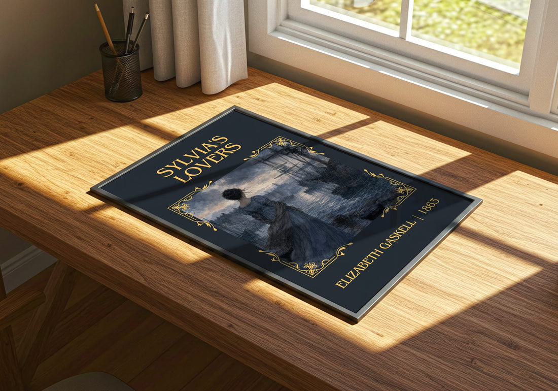 Sylvia'S Lovers Classic Book Art Print by Elizabeth Gaskell – print on a sunlit desk