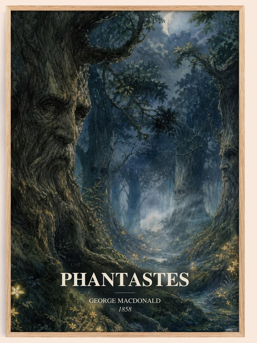 Phantastes watercolour book poster by George Macdonald – framed literary art print