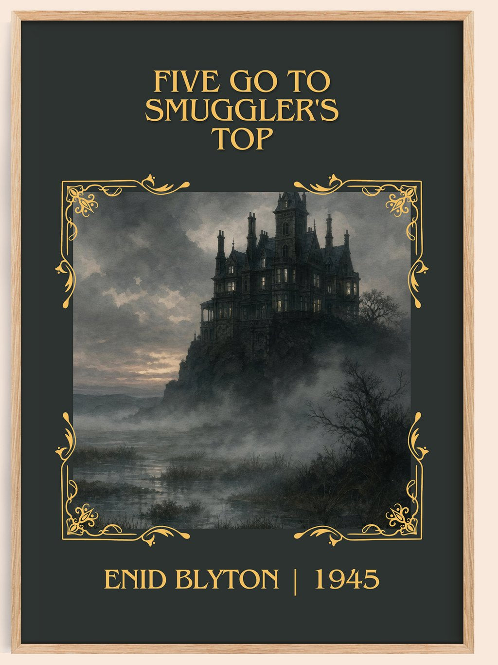Five Go To Smuggler'S Top Classic Book Art Print by Enid Blyton – book poster