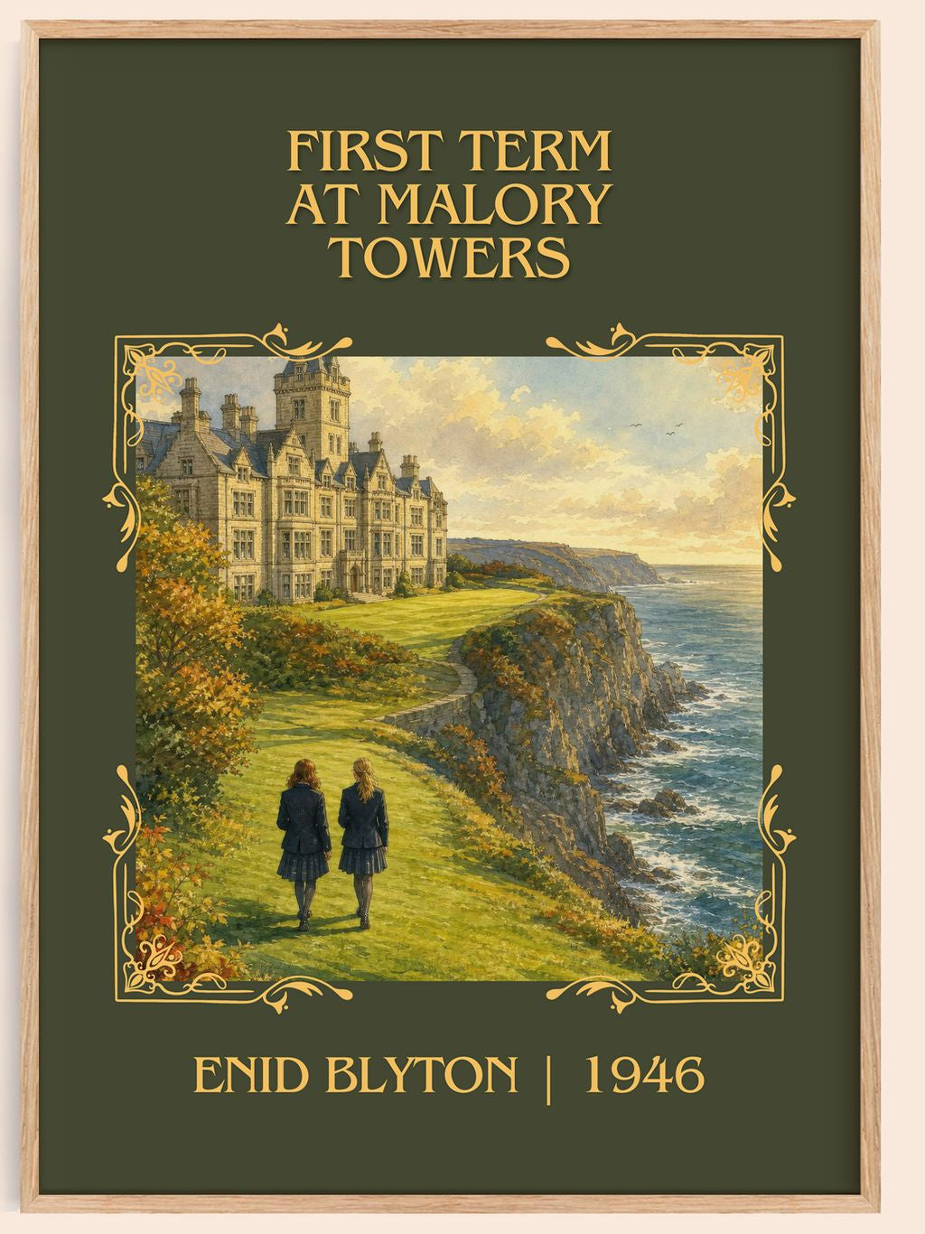 First Term At Malory Towers Classic Book Art Print by Enid Blyton – book poster