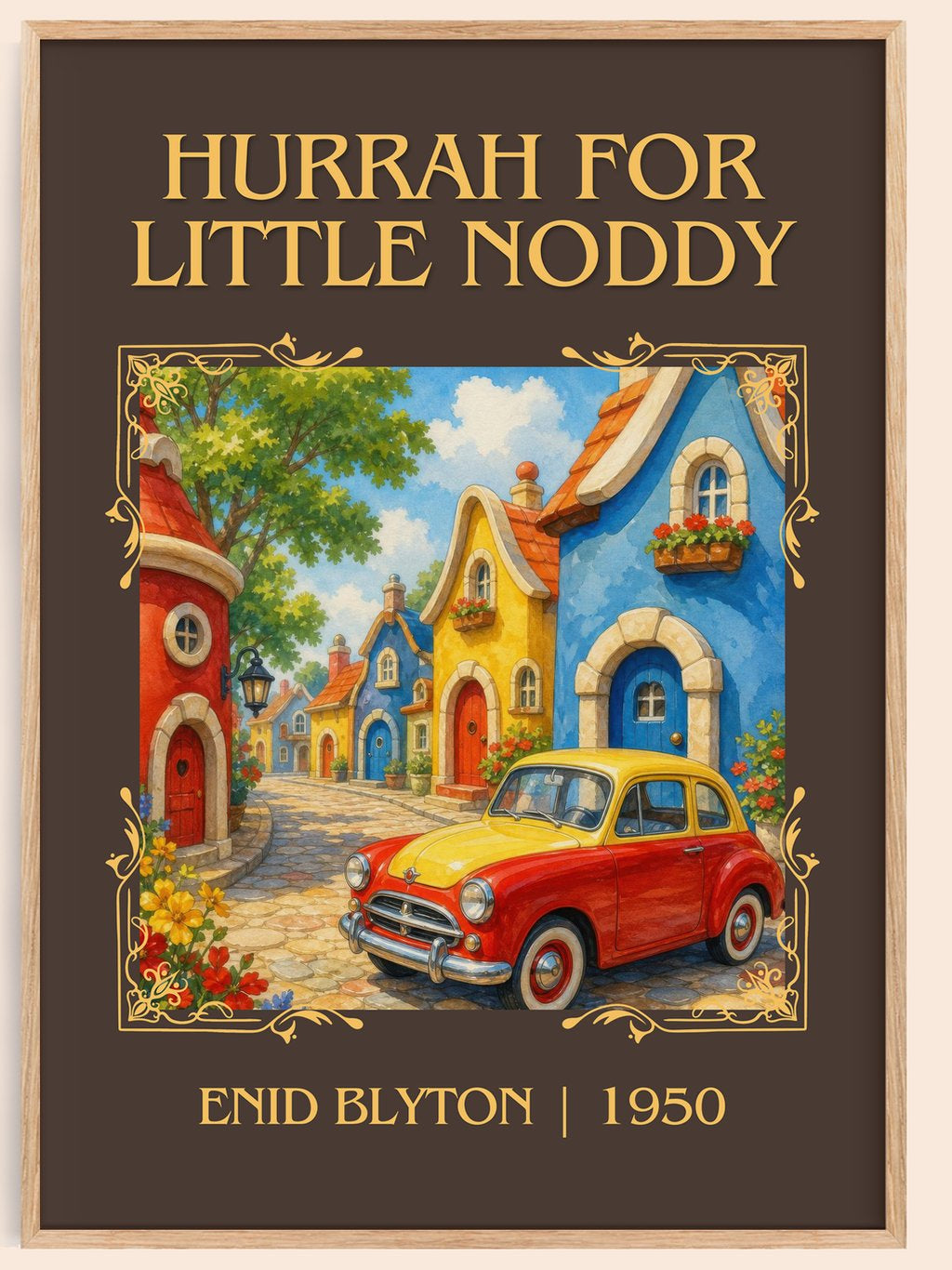 Hurrah For Little Noddy Classic Book Art Print by Enid Blyton – book poster
