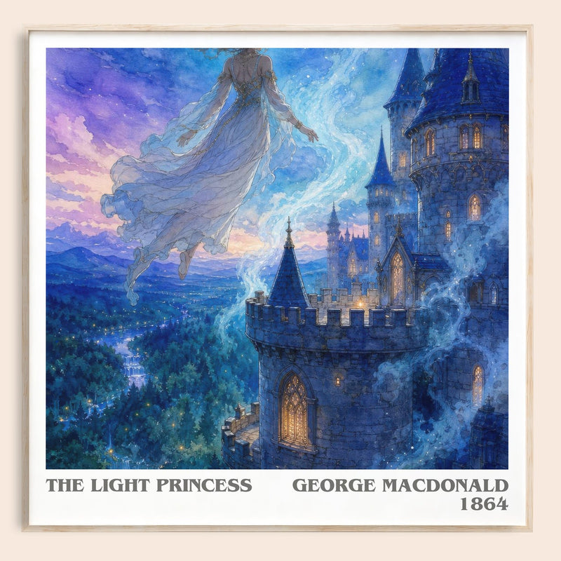 The Light Princess literary book poster by George Macdonald – framed literary art print