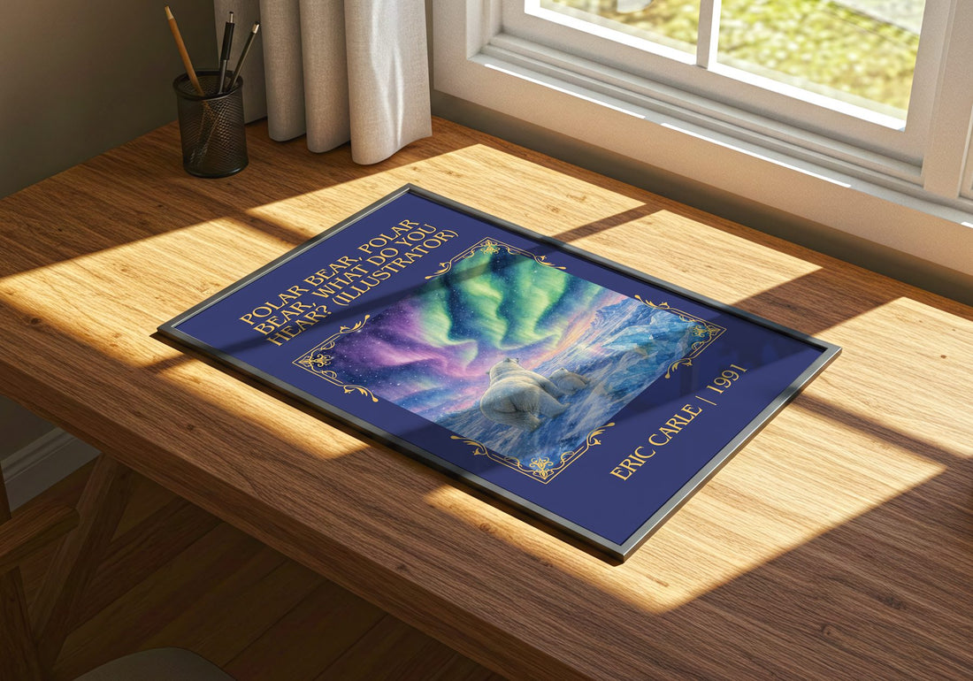 Polar Bear, Polar Bear, What Do You Hear? (Illustrator) Classic Book – print on a sunlit desk