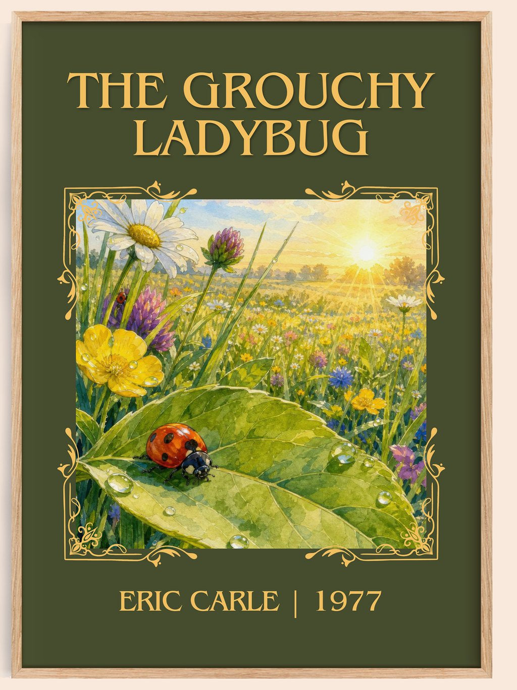 The Grouchy Ladybug Classic Book Art Print by Eric Carle – book poster