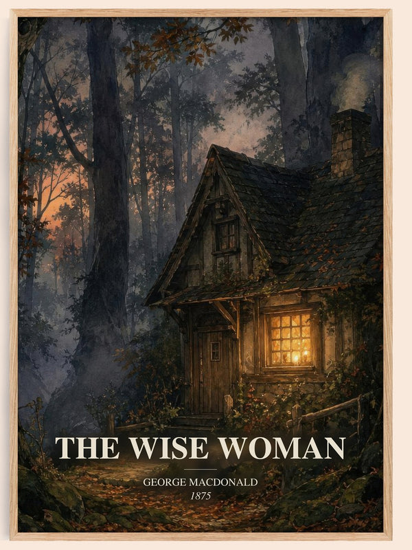 The Wise Woman watercolour book poster by George Macdonald – framed literary art print