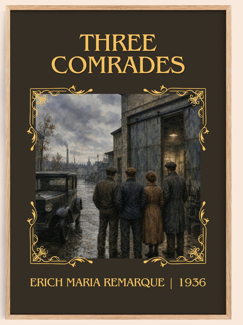 Three Comrades Classic Book Art Print by Erich Maria Remarque – book poster