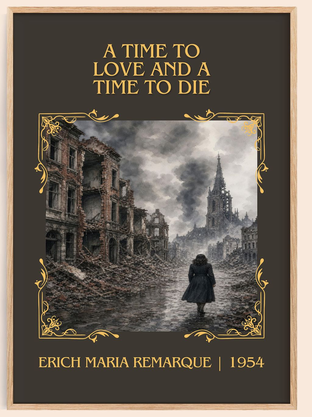 Time To Love And A Time To Die Classic Book Art Print by E. Remarque – book poster