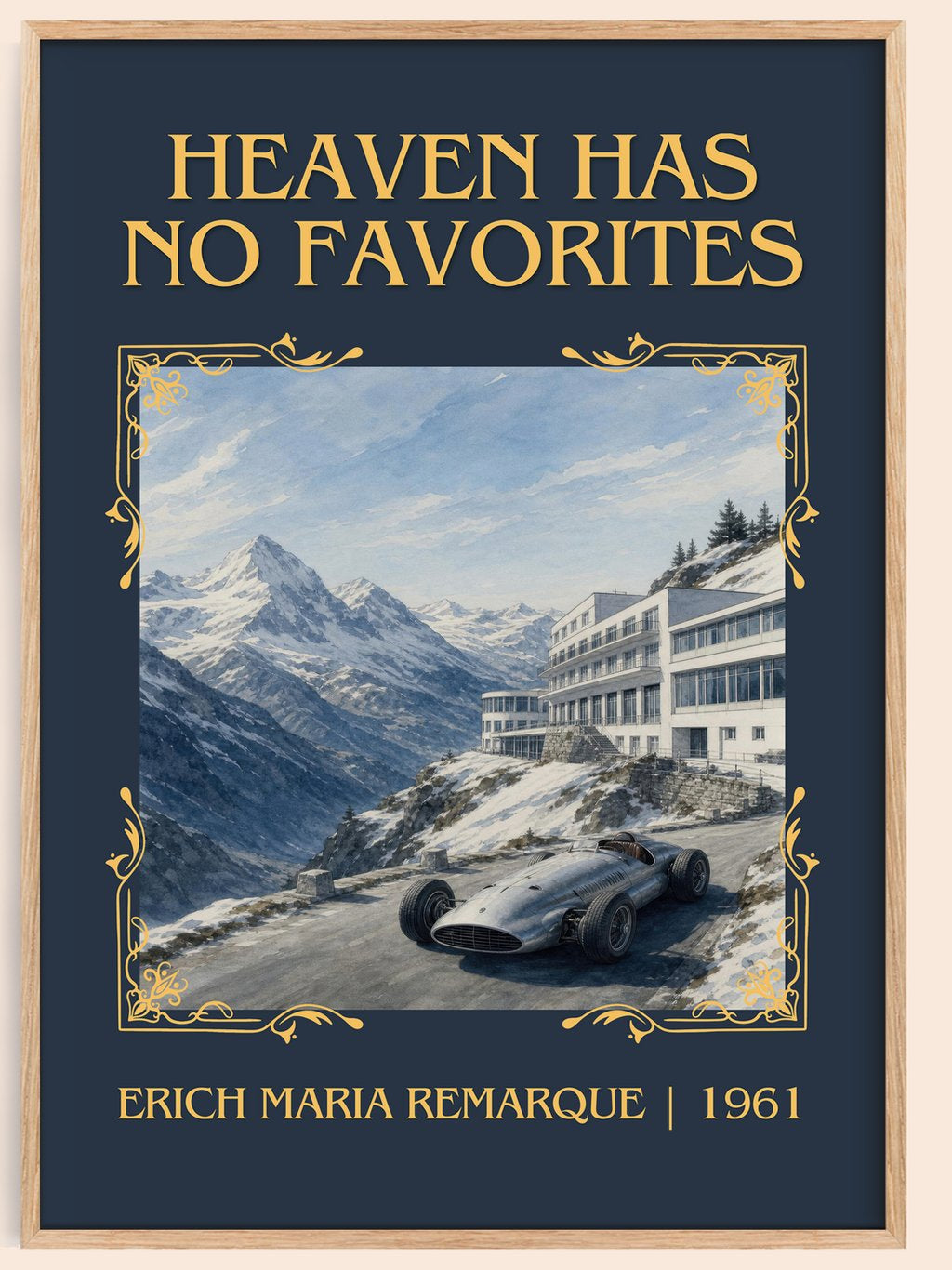 Heaven Has No Favorites Classic Book Art Print by Erich Maria Remarque – book poster