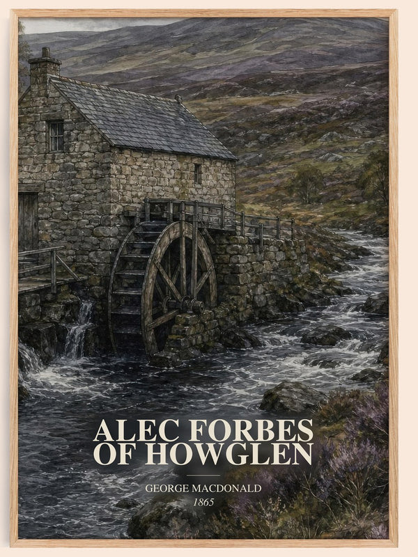 Alec Forbes Of Howglen watercolour book poster by George Macdonald – framed literary art print