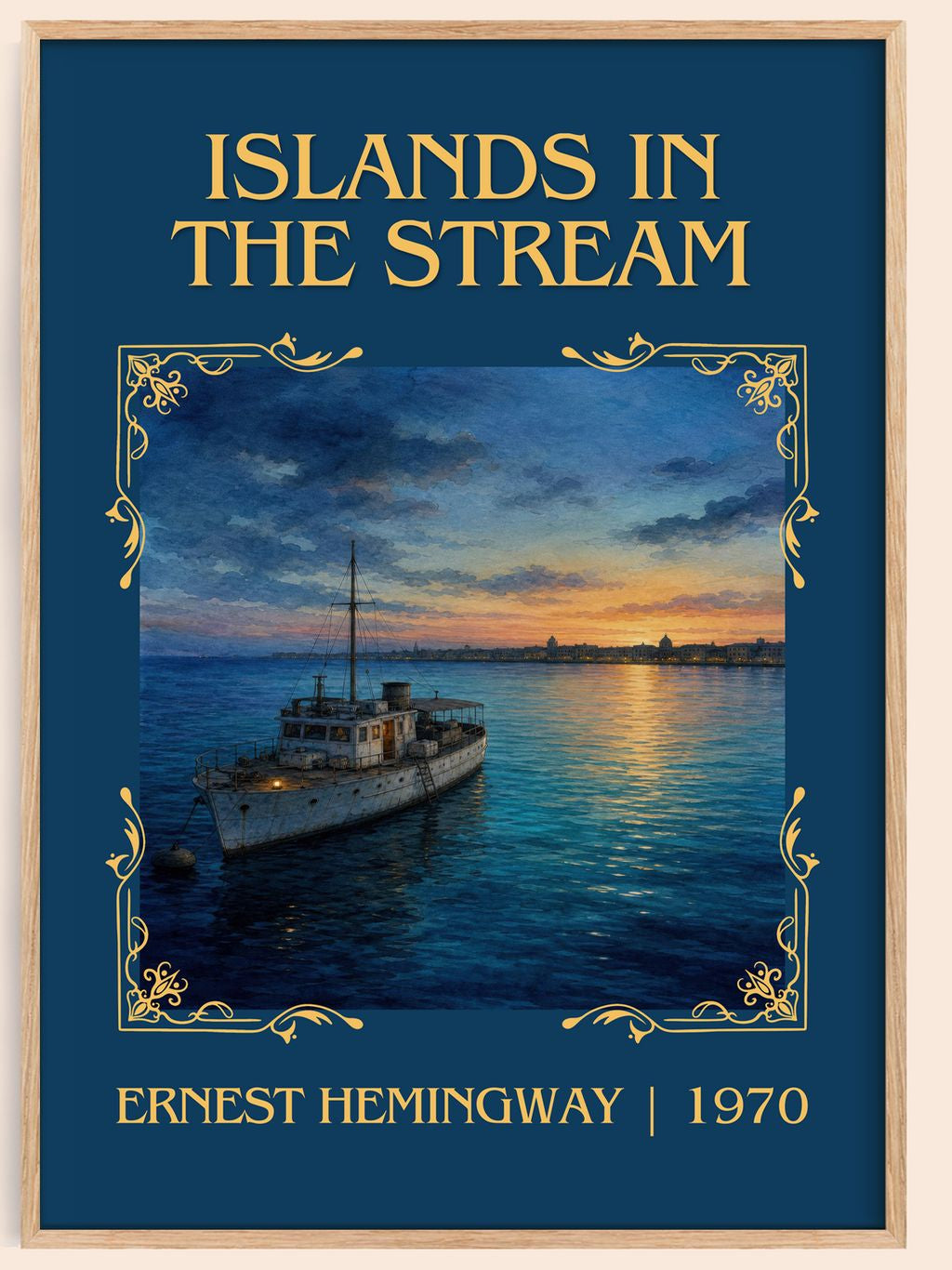 Islands In The Stream Classic Book Art Print by Ernest Hemingway – book poster