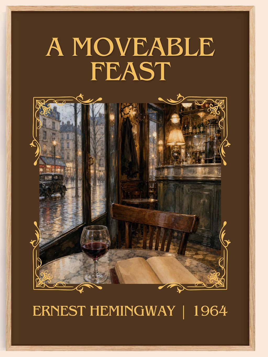 A Moveable Feast Classic Book Art Print by Ernest Hemingway – book poster