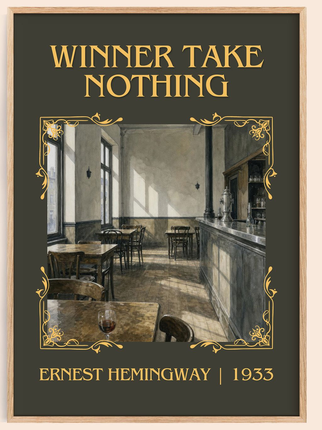 Winner Take Nothing Classic Book Art Print by Ernest Hemingway – book poster