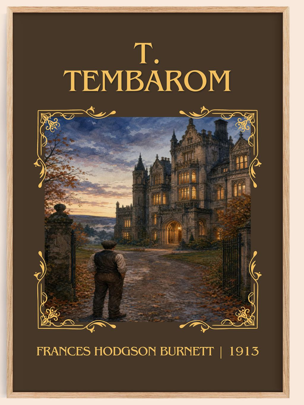 T. Tembarom Classic Book Art Print by Frances Hodgson Burnett – book poster