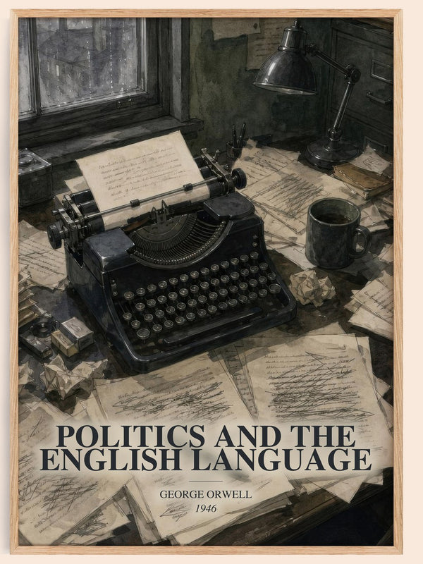 Politics And The English Language watercolour book poster by George Orwell – framed literary art print