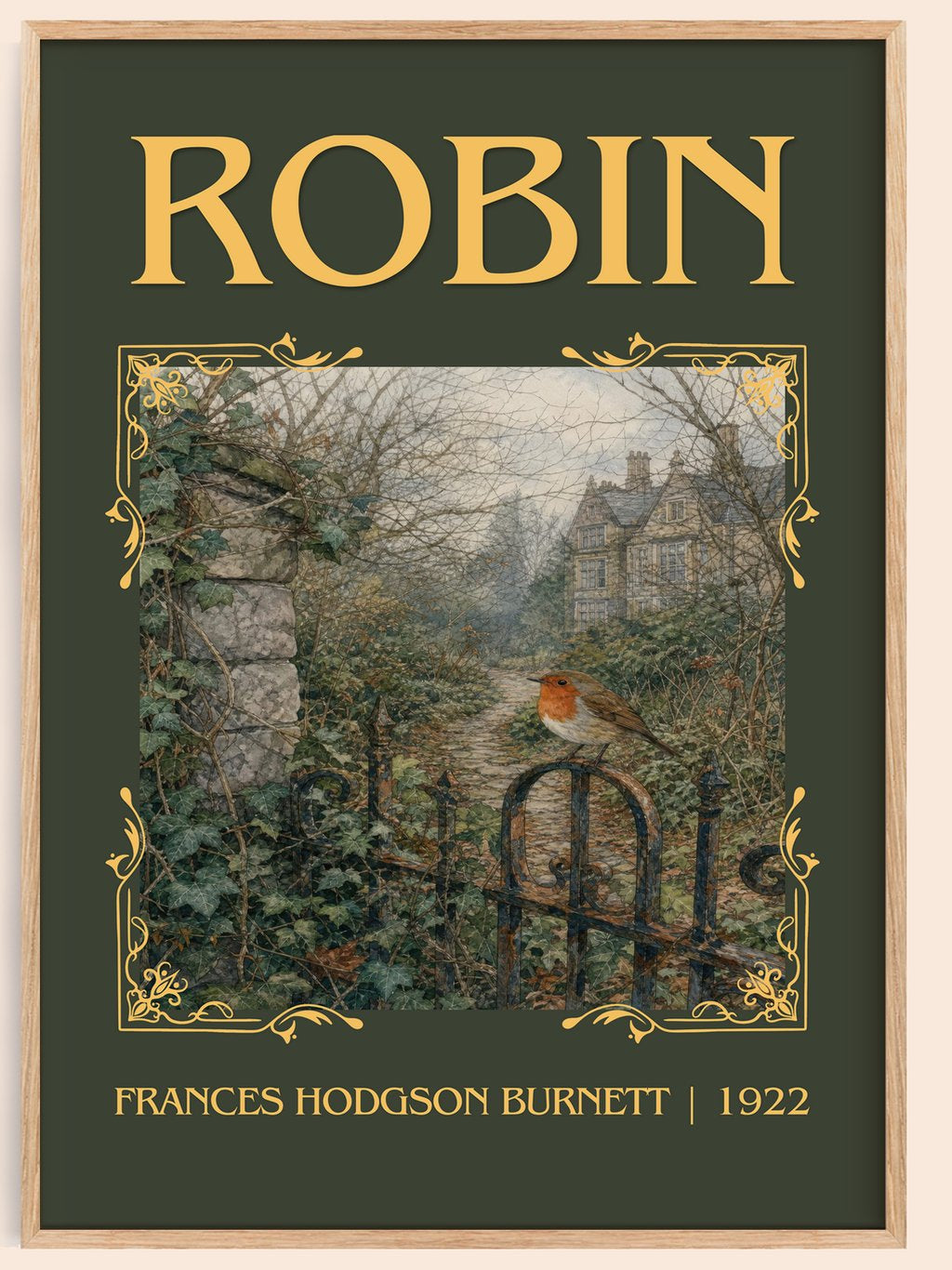 Robin Classic Book Art Print by Frances Hodgson Burnett – book poster
