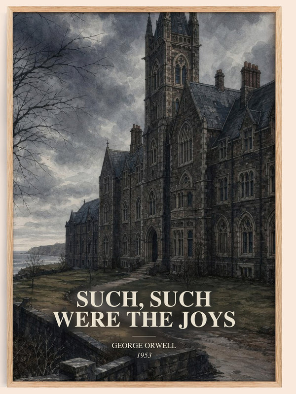 Such, Such Were The Joys watercolour book poster by George Orwell – framed literary art print