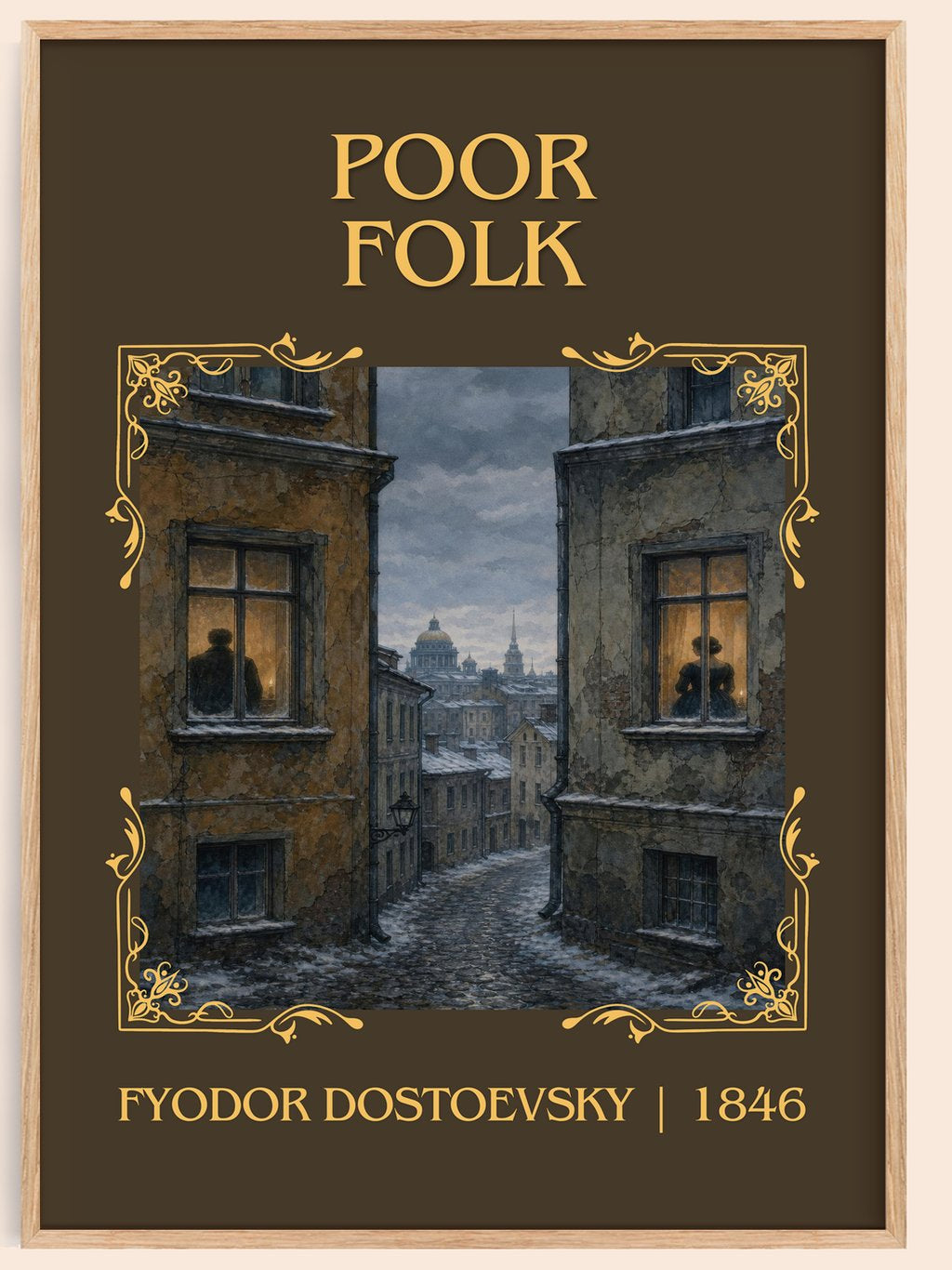 Poor Folk Classic Book Art Print by Fyodor Dostoevsky – book poster
