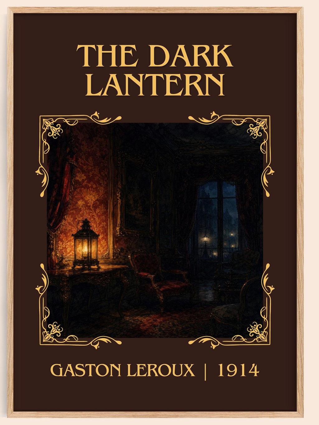 The Dark Lantern Classic Book Art Print by Gaston Leroux – book poster