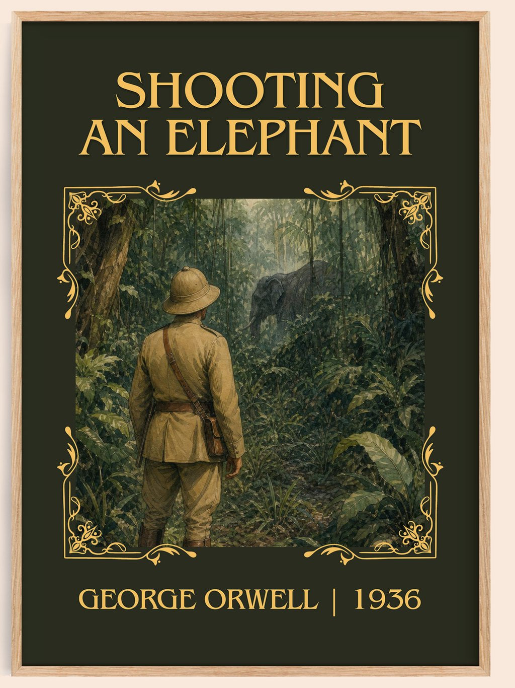 Shooting An Elephant Classic Book Art Print by George Orwell – book poster