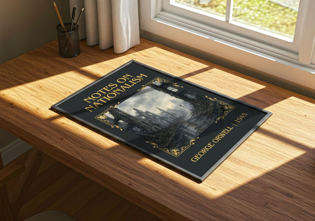 Notes On Nationalism Classic Book Art Print by George Orwell – print on a sunlit desk