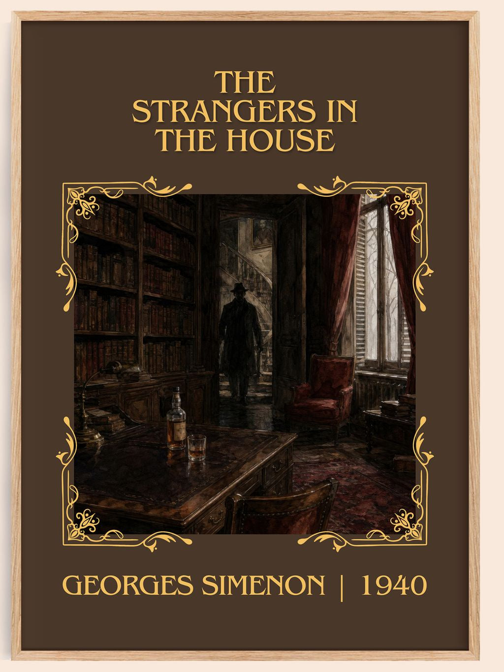 The Strangers In The House Classic Book Art Print by Georges Simenon – book poster