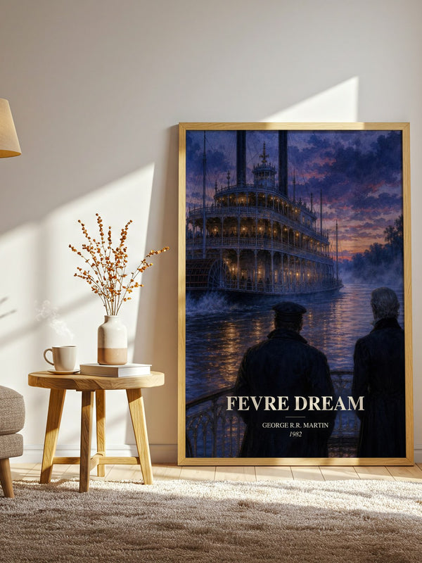 Fevre Dream watercolour print in frame leaning in hallway – horror wall art