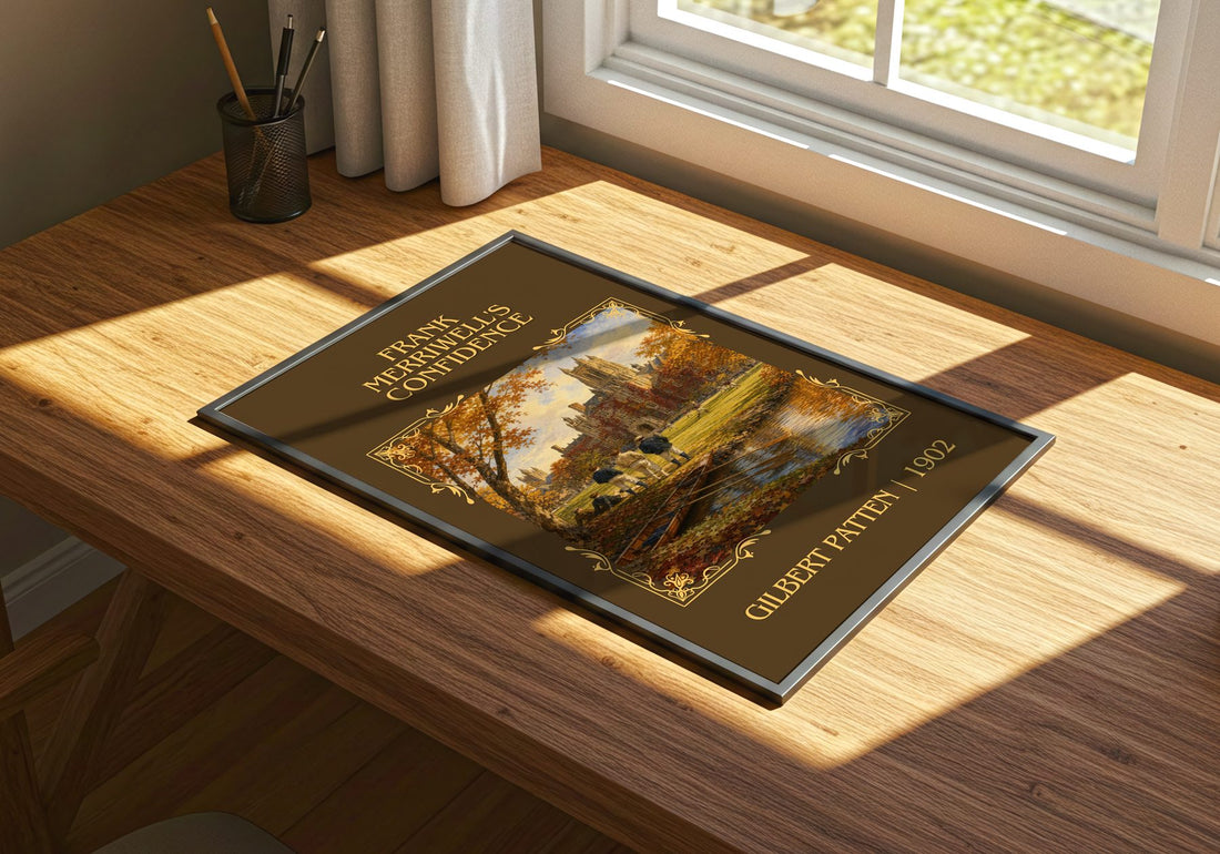 Frank Merriwell'S Confidence Classic Book Art Print by Gilbert Patten – print on a sunlit desk