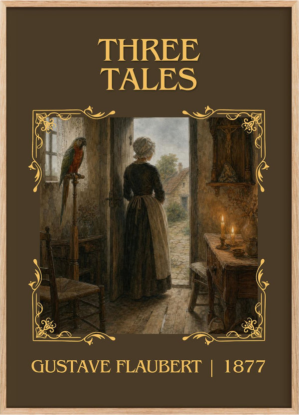 Three Tales Classic Book Art Print by Gustave Flaubert