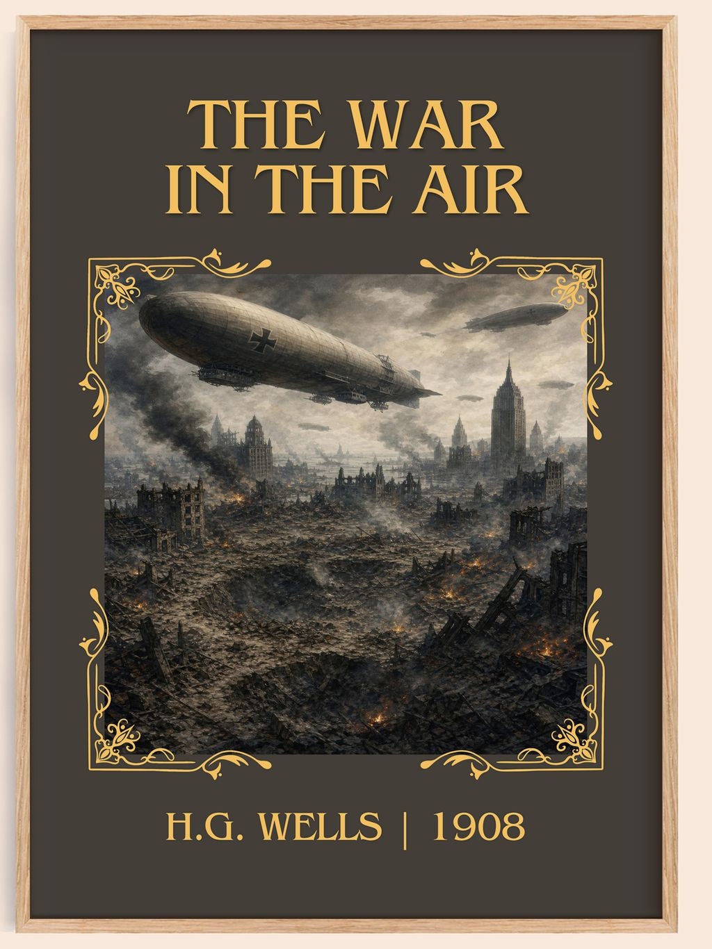 The War In The Air Classic Book Art Print by H.G. Wells – book poster
