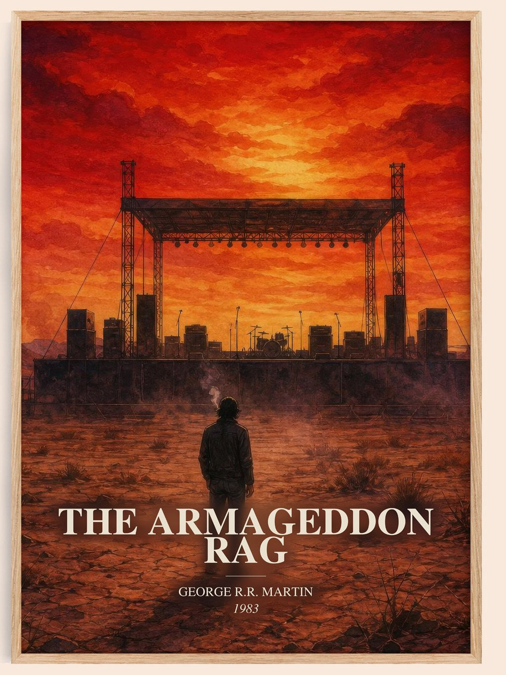 The Armageddon Rag watercolour book poster by George R.R. Martin – framed literary art print