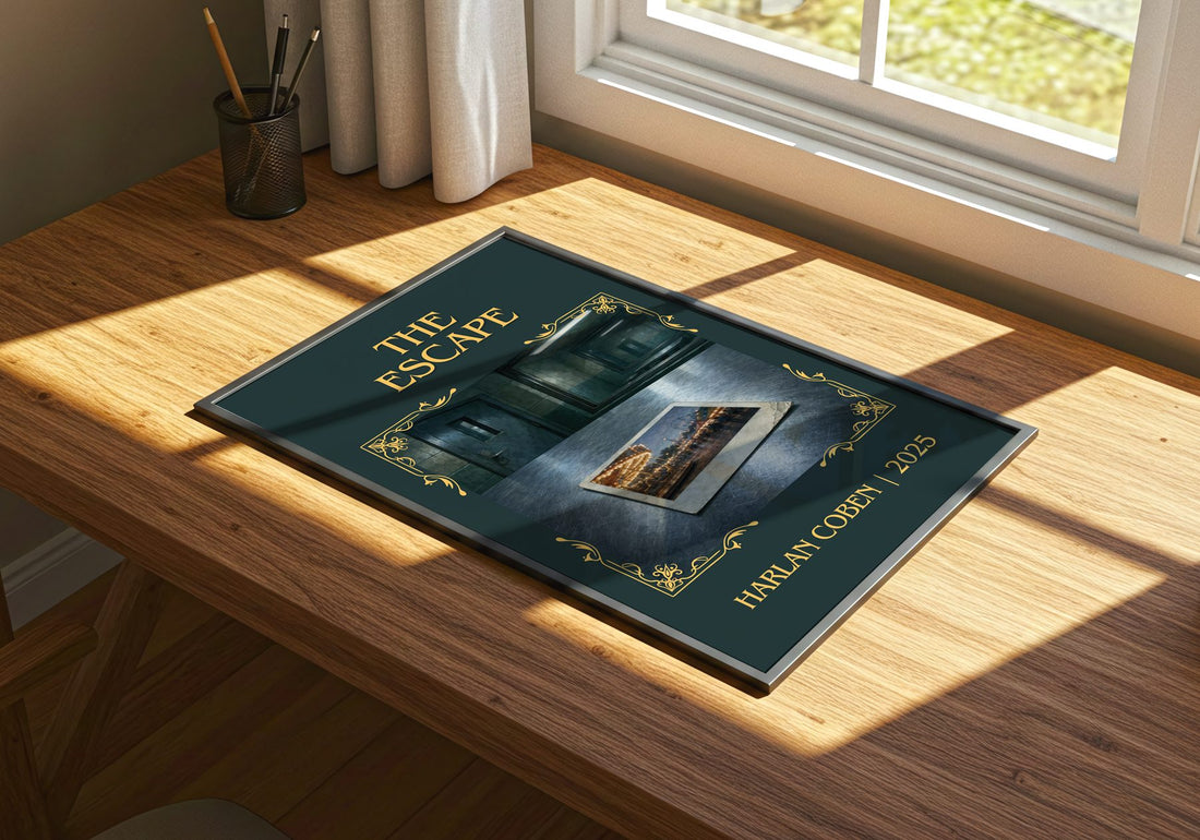 The Escape Classic Book Art Print by Harlan Coben – print on a sunlit desk