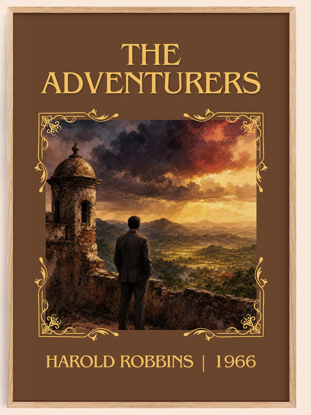 The Adventurers Classic Book Art Print by Harold Robbins – book poster