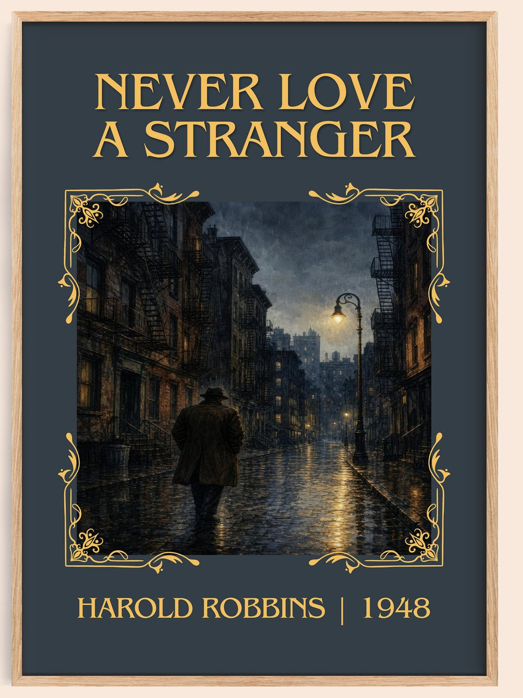 Never Love A Stranger Classic Book Art Print by Harold Robbins – book poster