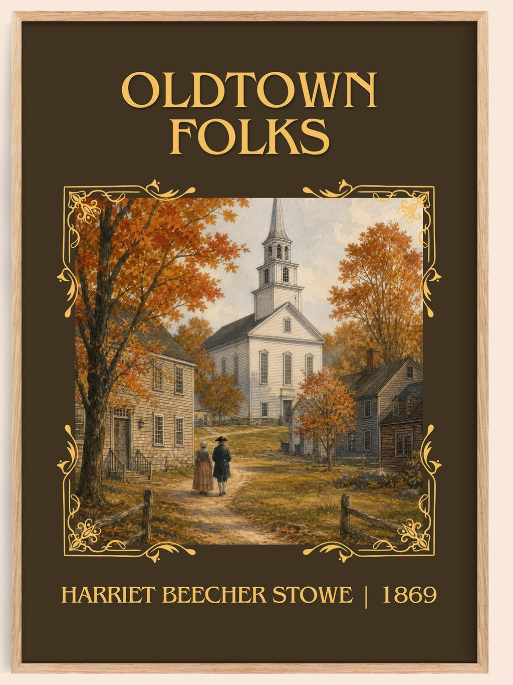 Oldtown Folks Classic Book Art Print by Harriet Beecher Stowe – book poster