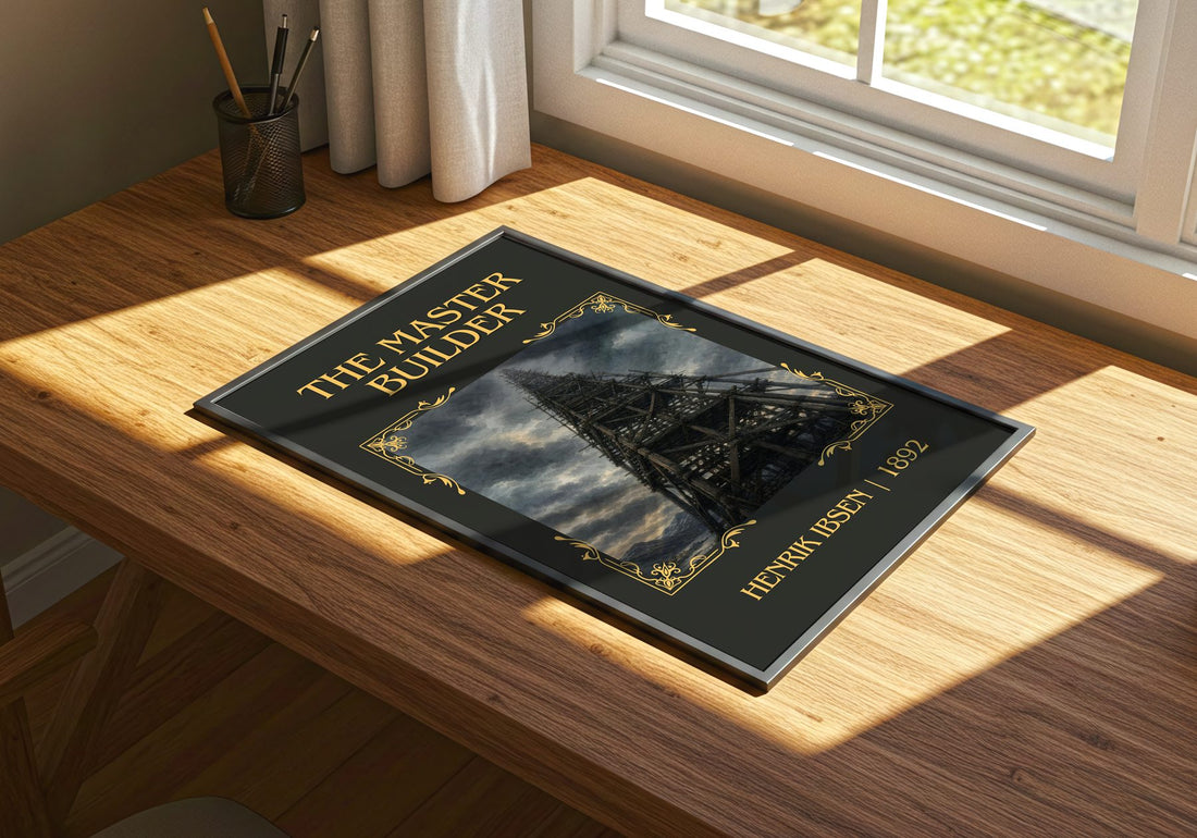 The Master Builder Classic Book Art Print by Henrik Ibsen – print on a sunlit desk