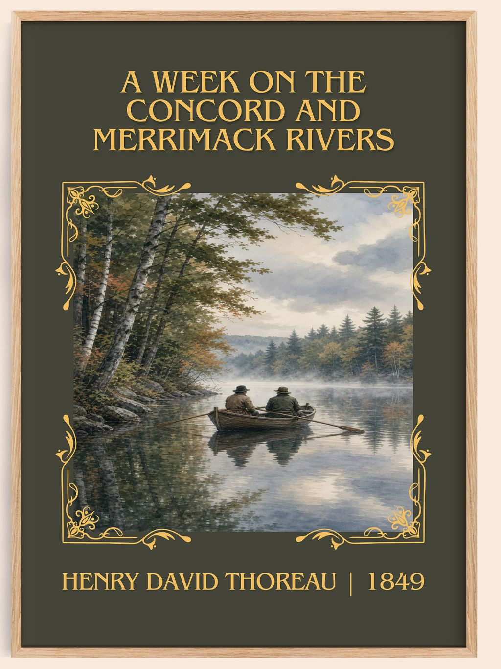 A Week On The Concord And Merrimack Rivers Classic Book Art Print by Henry David Thoreau – book poster