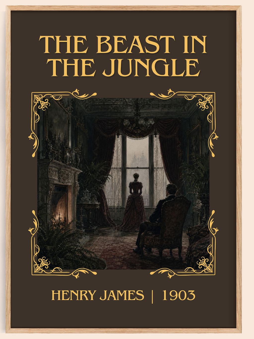 The Beast In The Jungle Classic Book Art Print by Henry James – book poster