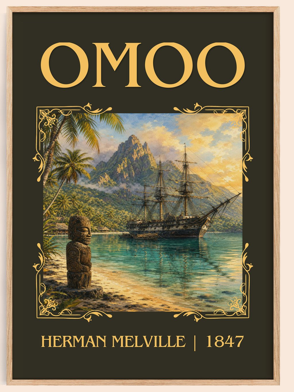 Omoo Classic Book Art Print by Herman Melville – book poster