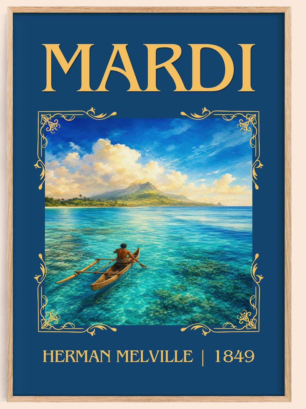 Mardi Classic Book Art Print by Herman Melville – book poster