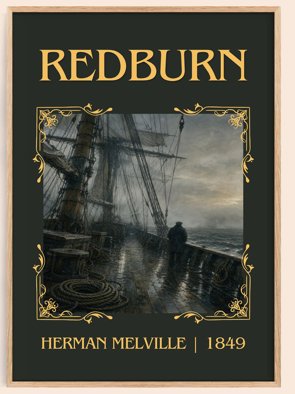 Redburn Classic Book Art Print by Herman Melville – book poster