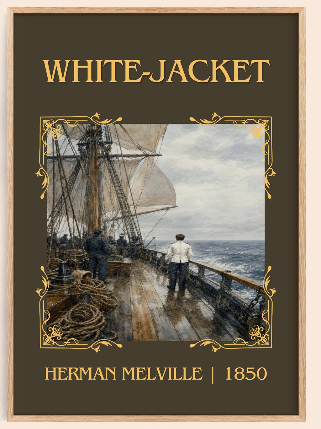 White-Jacket Classic Book Art Print by Herman Melville – book poster
