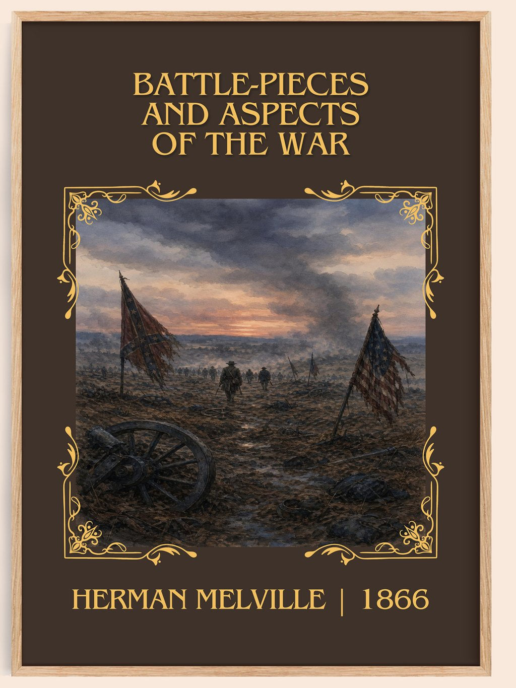 Battle-Pieces And Aspects Of The War Classic Book Art Print by Herman Melville – book poster