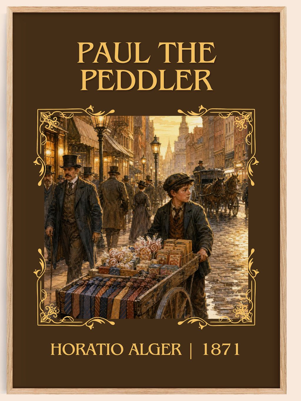 Paul The Peddler Classic Book Art Print by Horatio Alger – book poster
