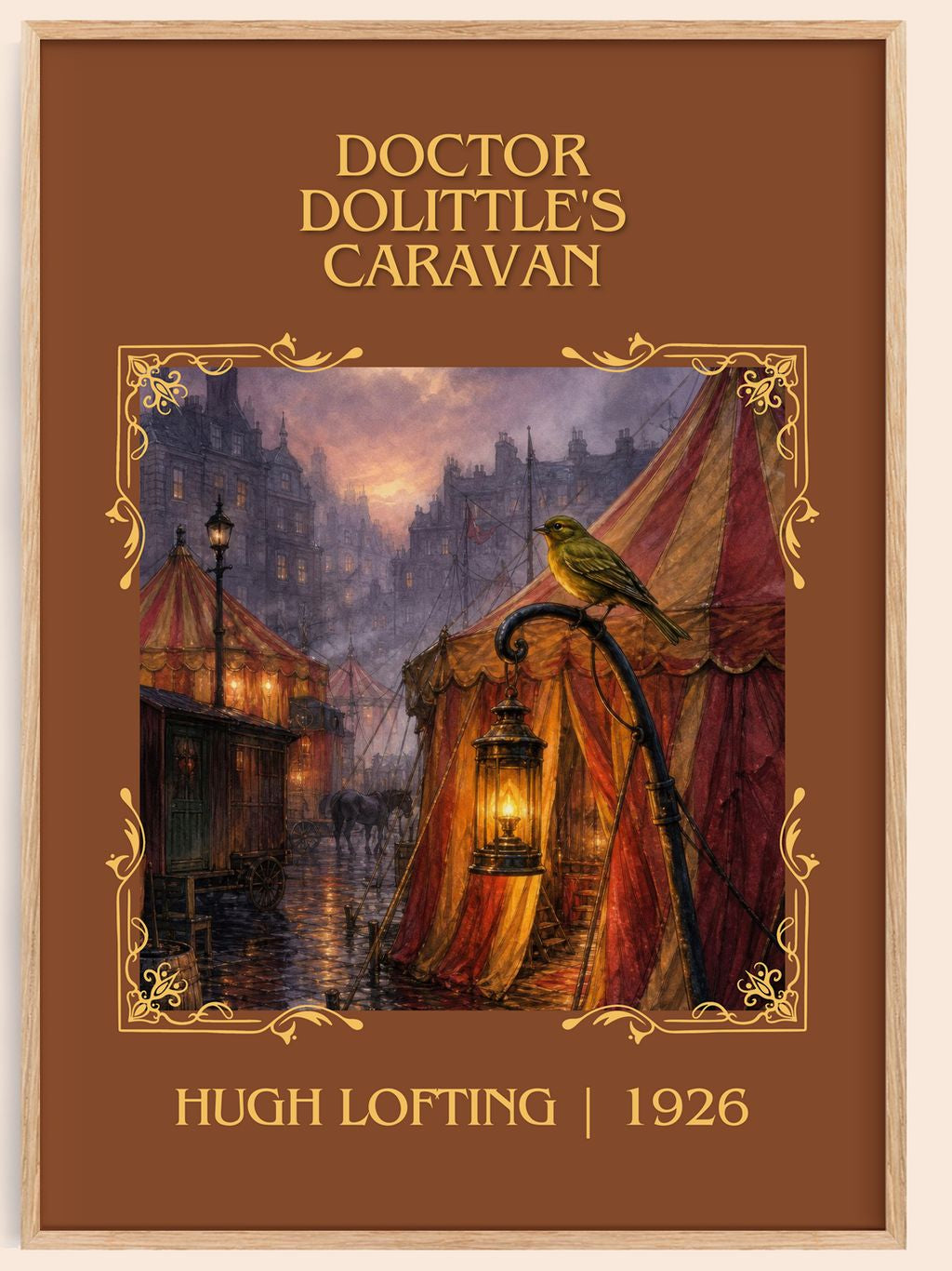 Doctor Dolittle's Caravan Classic Book Art Print by Hugh Lofting – book poster